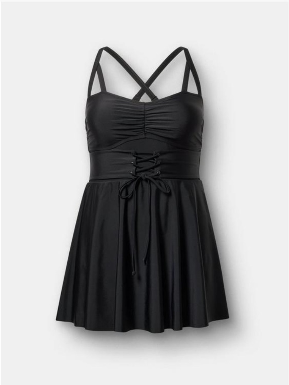 Torrid Wireless Corset Swim Dress 0 Black NWT Original Packaging Discontinued - Picture 1 of 9